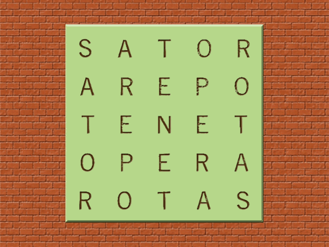 In Latin, the two-directional palindrome "Sator arepo tenet opera rotas" meant, roughly, "The farmer reaps with the plow." (Graphic by Elaine Kub) 